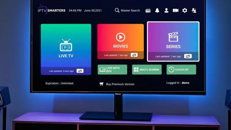 IPTV Smarters Pro interface — Live TV Movies Series setup guide